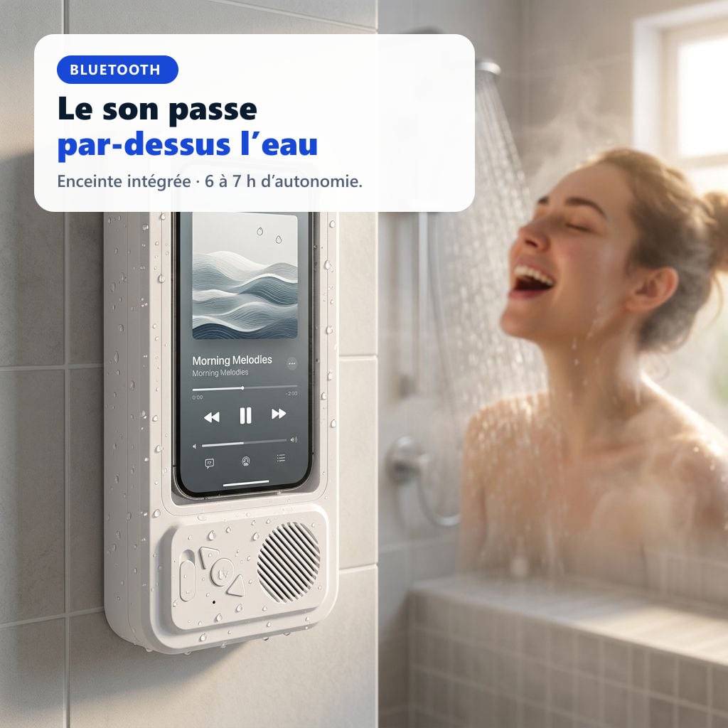 Support Douche Étanche Bluetooth